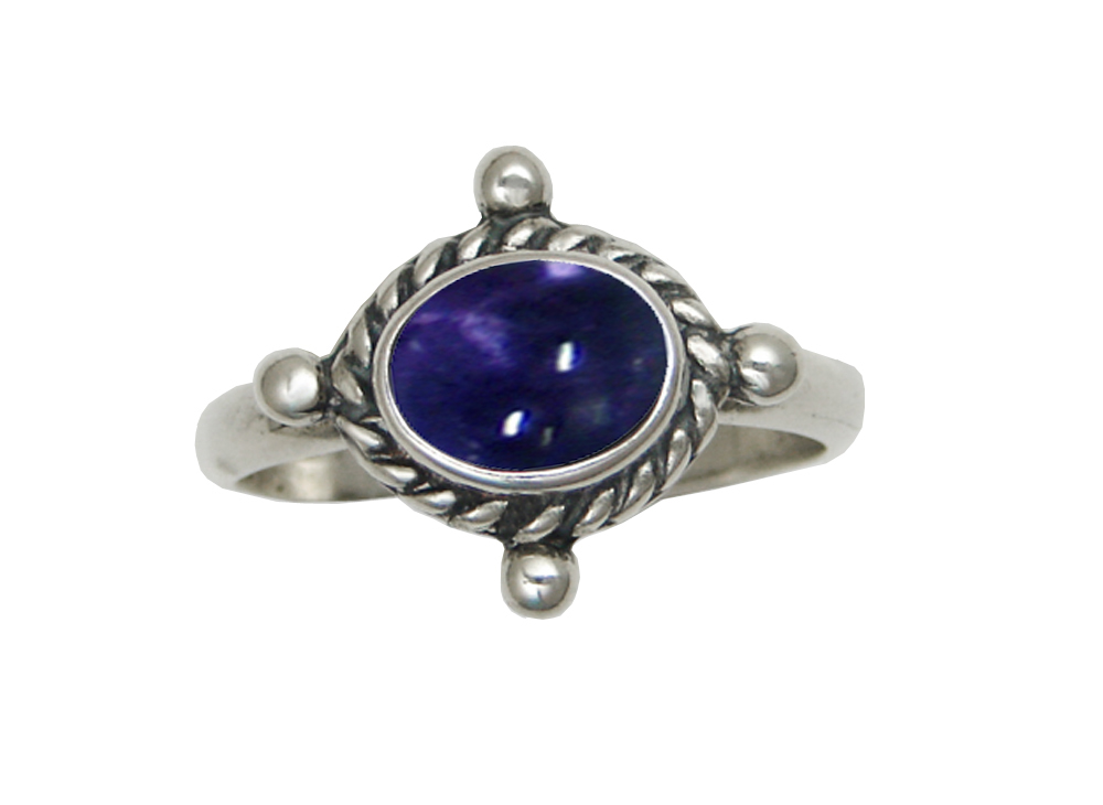 Sterling Silver Gemstone Ring With Iolite Size 10